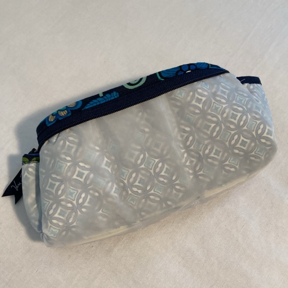 Vera Bradley mod floral blue trapeze cosmetic bag - Picture 9 of 15